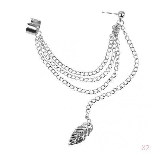 1pc Women's Stylish Tassel Leaf Embellished Ear