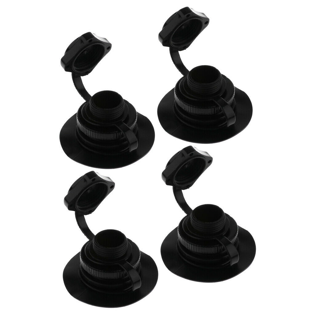 4x Durable Air Plug for  Inflatable Boat Raft Airbed Mattress Black