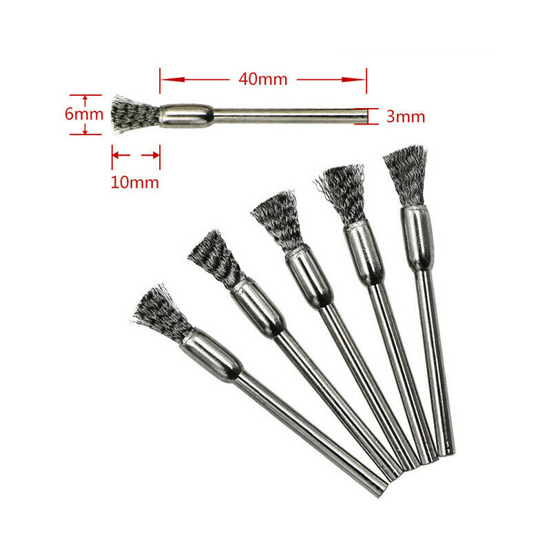 45PCS Stainless Steel Wire Wheel Brush Mix Grinding Head Carving Polishing Drill