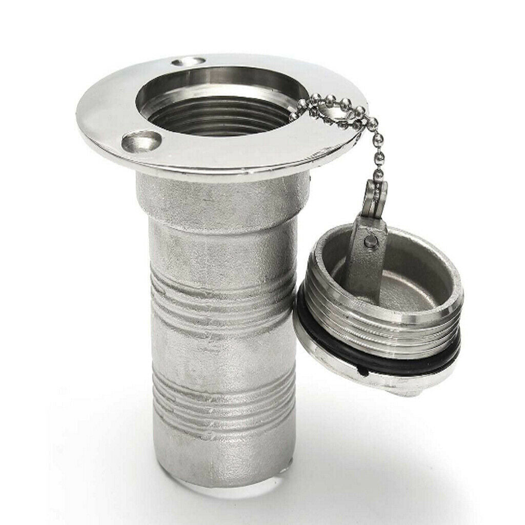Marine Boat Gas Oil Fuel Deck Filler Keyless Lift Cap Stainless Steel - 38mm
