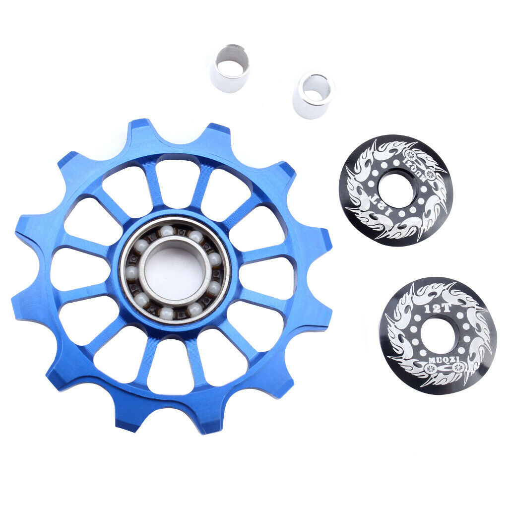 Bike Jockey Wheel Bicycle Rear Derailleur Ceramic Guide Pulley 12T, Blue
