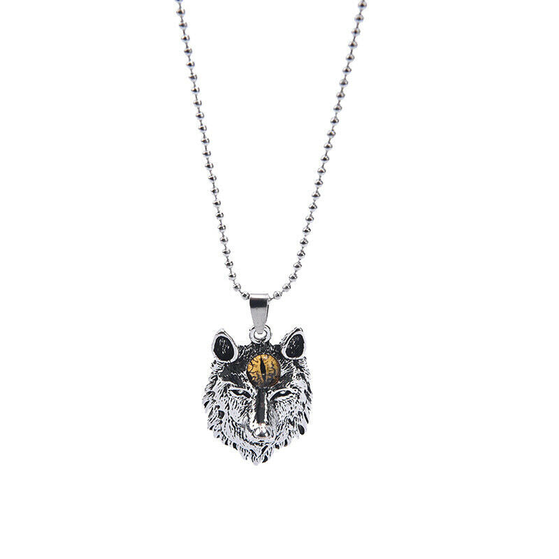 1Pc Mens Evil Eye Tribal Wolf Wolf Head Pendant Necklace Jewelry Gi.l8