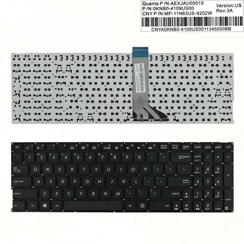 US Keyboard Replacement Repair Parts for ASUS K555 Laptop Replace Black