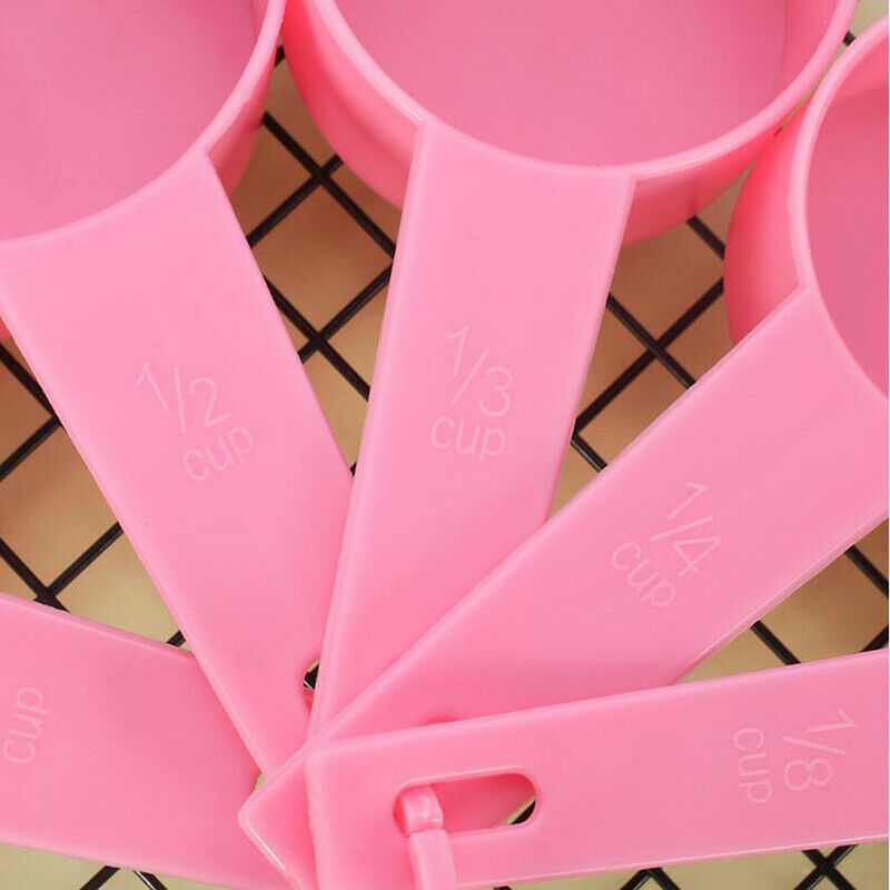 10Pcs Pink Measuring Spoons Cups Kitchen Baking Cooking Measuring Tool Scoop  IA