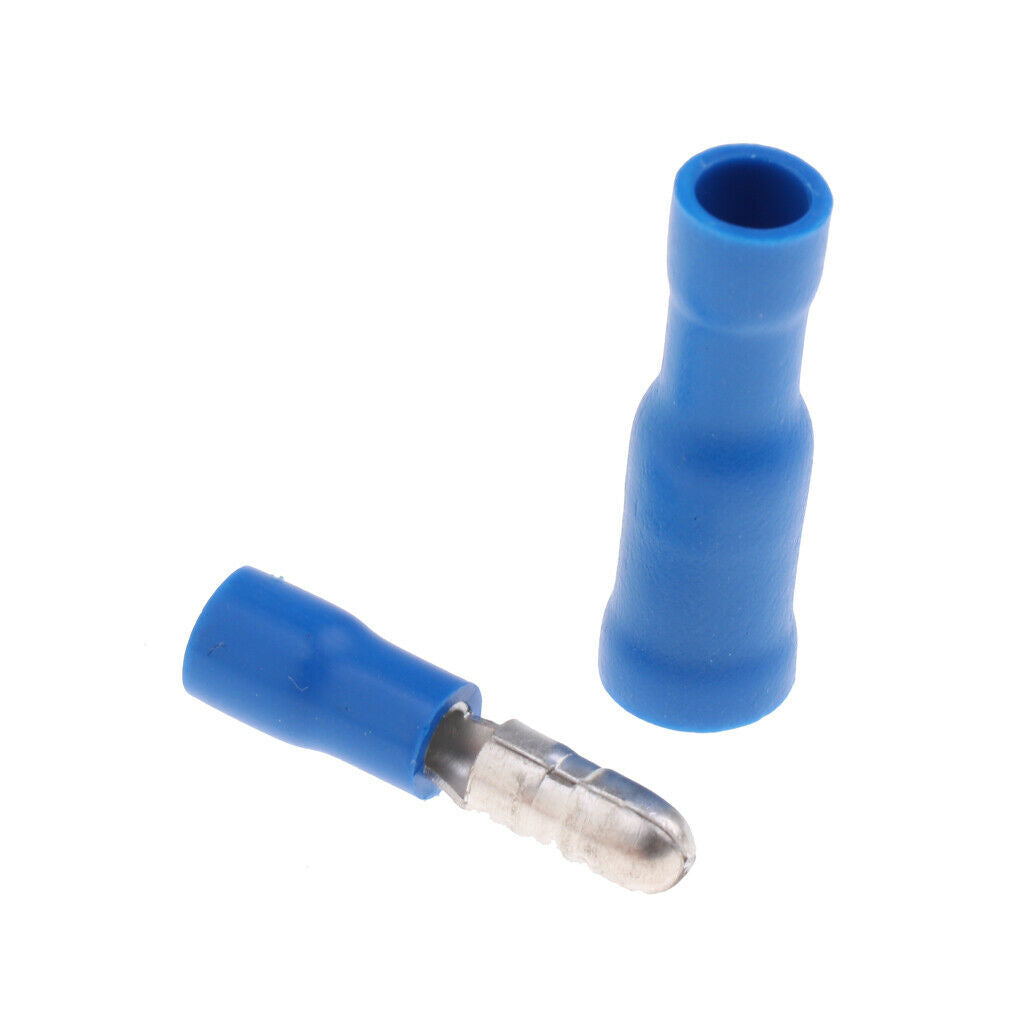 100 Pieces 16-14Gauge Insulated Wire Terminals Wire Crimp Connector Blue