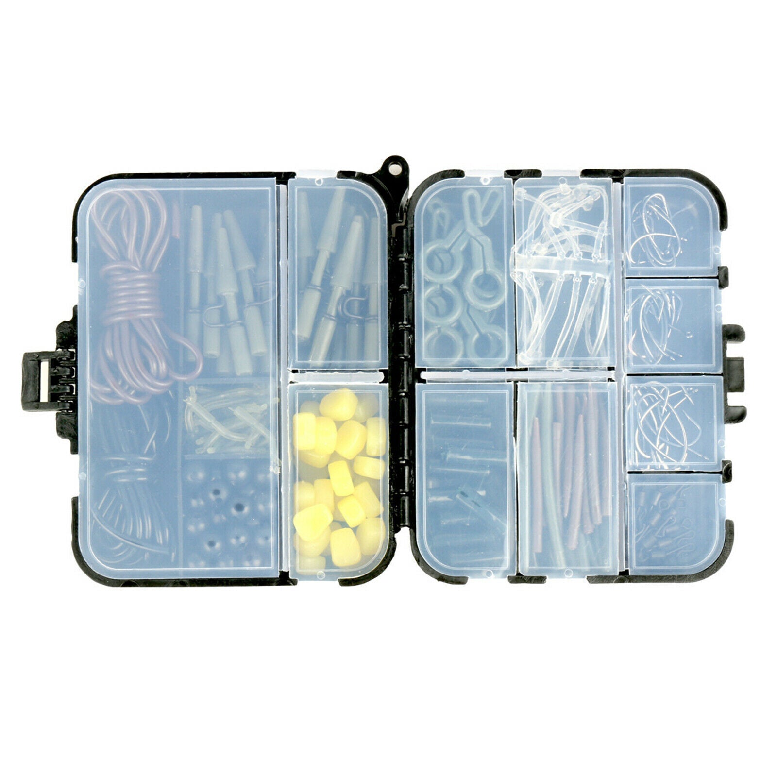 225pcs Portable Fishing Tackle Box Carp Weights Lures Baits Safety Hooks