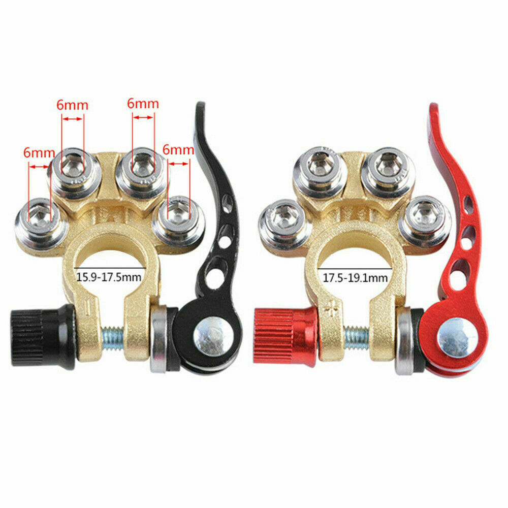 2PCS 4-Way Car Battery Terminals Connector Clamps Quick Release Clamp Disconnect