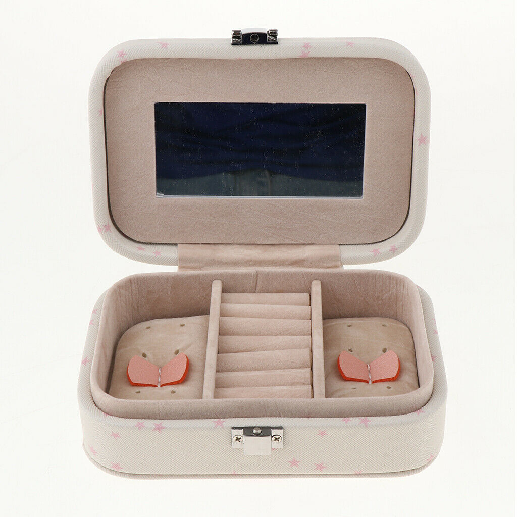 Small PU Leather Travel Jewelry Box Case for Rings Earrings Necklace Style 4