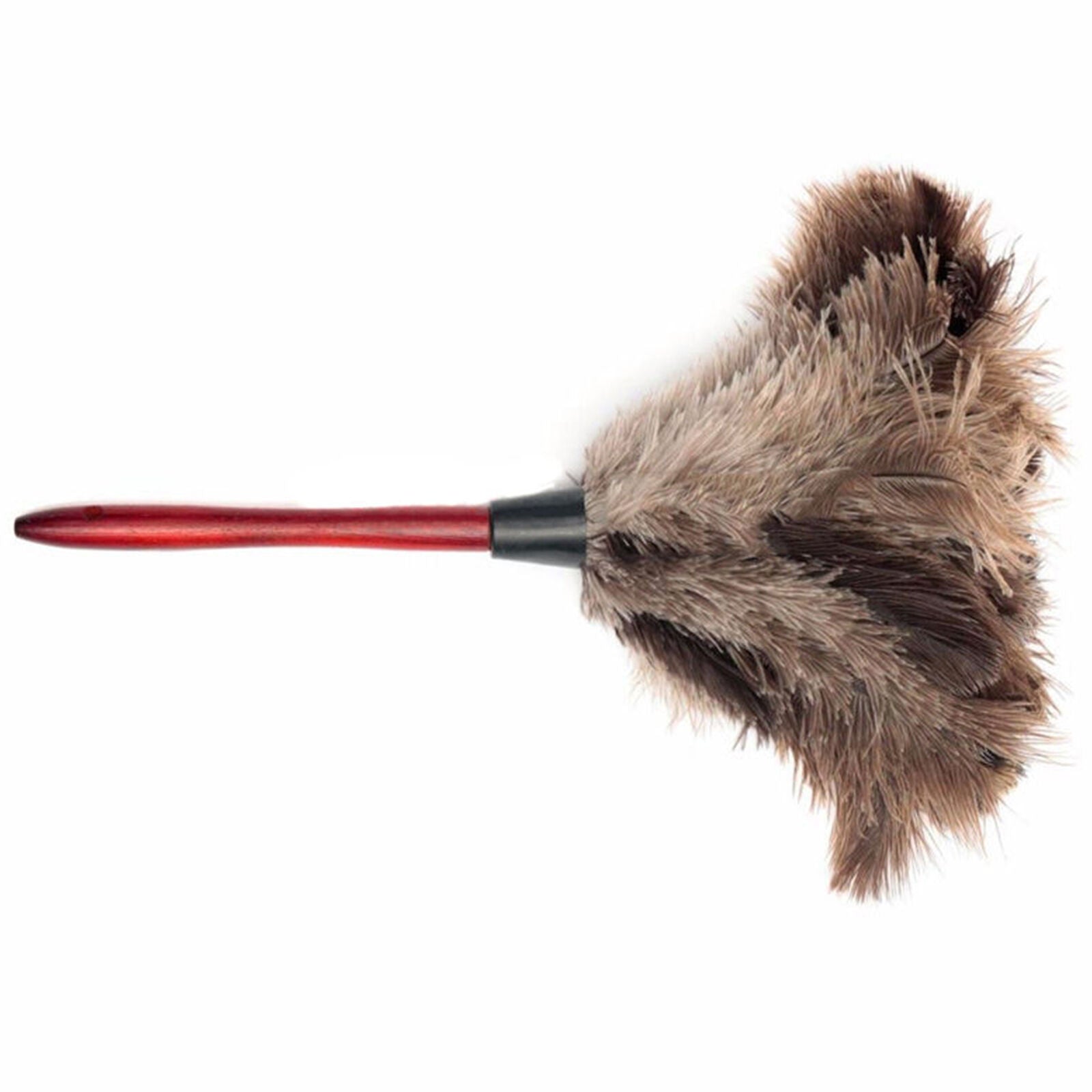 Anti-static Ostrich Feather Fur Brush Duster Dust Cleaning Tool Wooden Handle