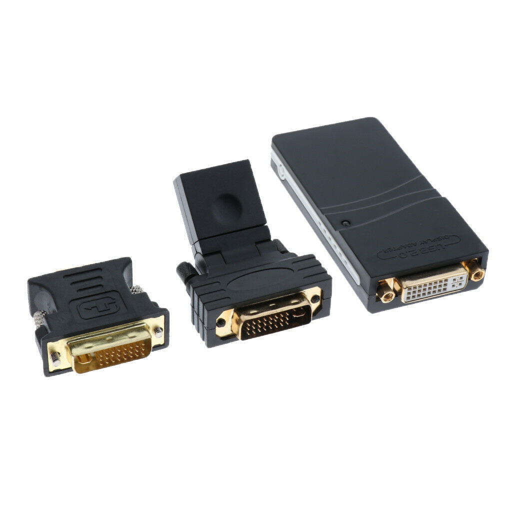 USB 2.0 UGA to DVI VGA   Multi Display Dual Monitor Converter Adapter PC