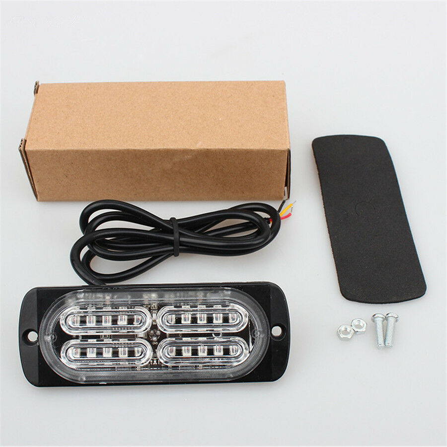 Pair Ultra-thin High Power 20 LED Car Truck Strobe Warning Flashing Light Amber