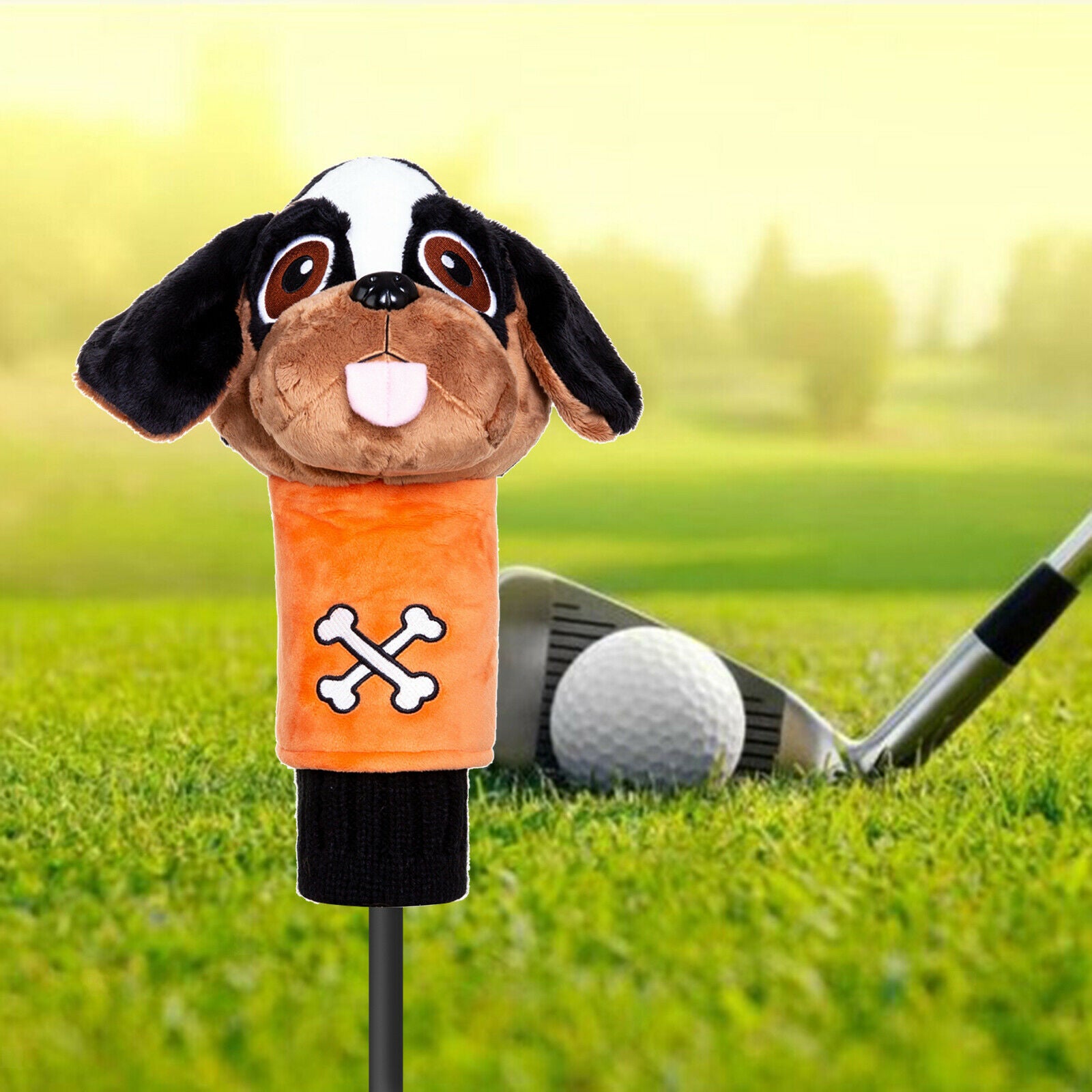 Golf Club Head Cover Cute Plush Dog Puppy Shaped Driver Headcover Protector