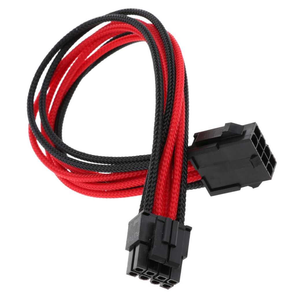 2 Pieces 30cm 8-Pin Male to Female ATX CPU PSU Power Supply Extension Cable
