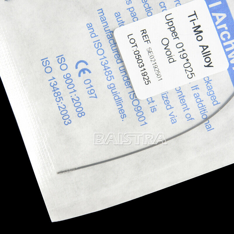 100X AZDENT Dental Orthodontic Beta TMA Molybdenum Alloy Arch Wire 19X25 Upper