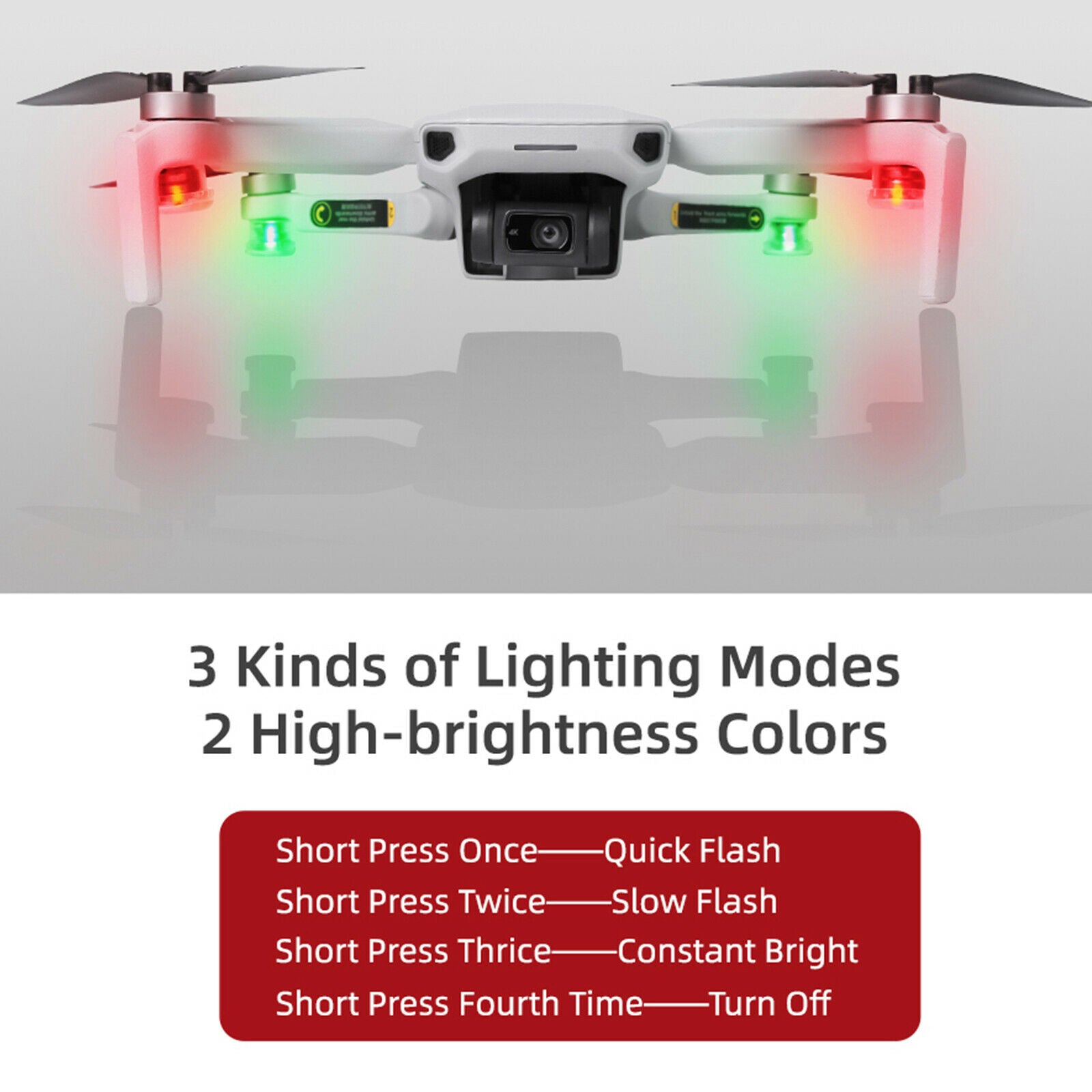 Dual Color Strobe Light Safe Flight Night Light for Mini 2/ Air 2/ Mavic2 Drone