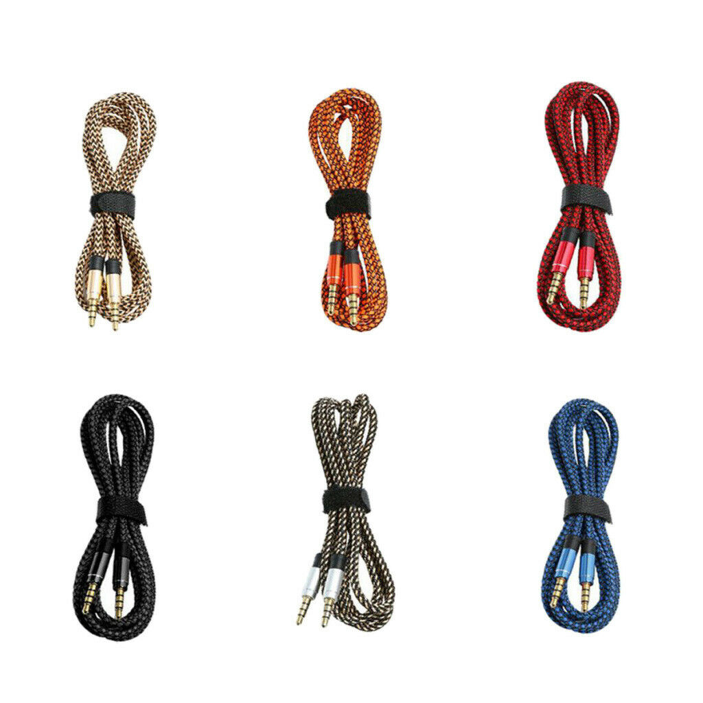 3.5mm Jack Male to Male Aux Audio Cable Nylon Car AUX Audio HiFi Cord 1.5m