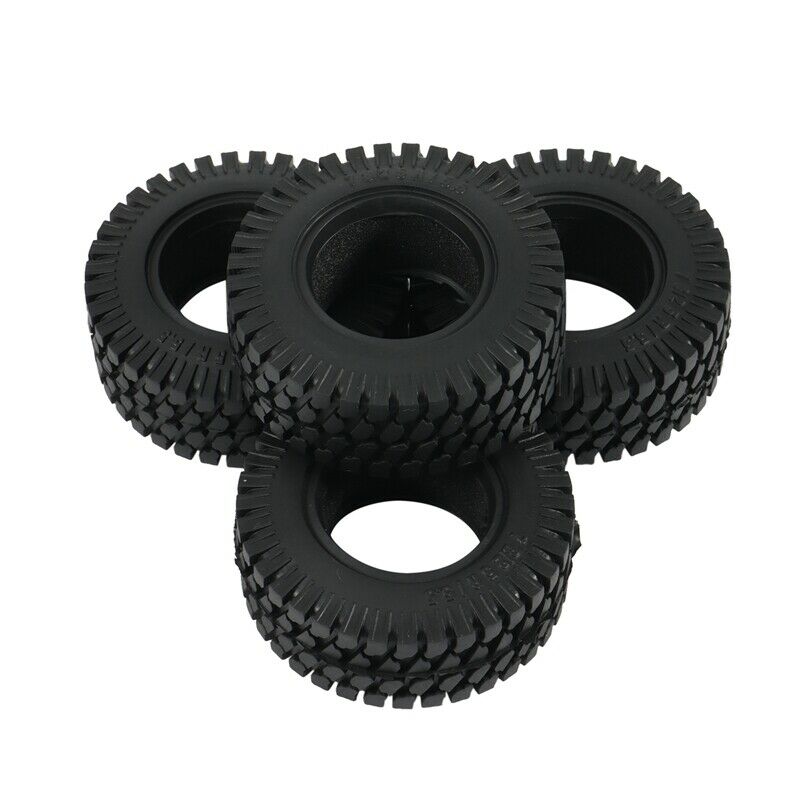 4PCS 75MM 1.55Inch Rubber Wheel Tires Tyre for RC Cler Car Axial Yeti Jr 90069T3