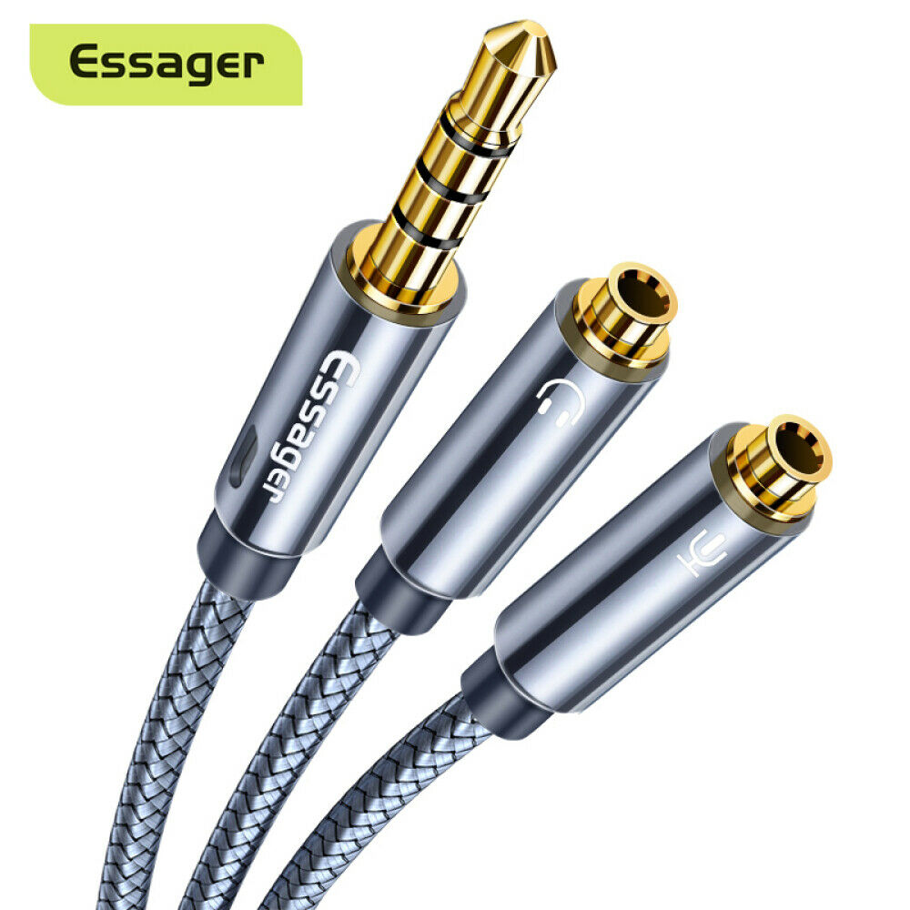 Essager 3.5mm Jack Audio Splitter Headphone Extension Adapter Cord for Phone LIN