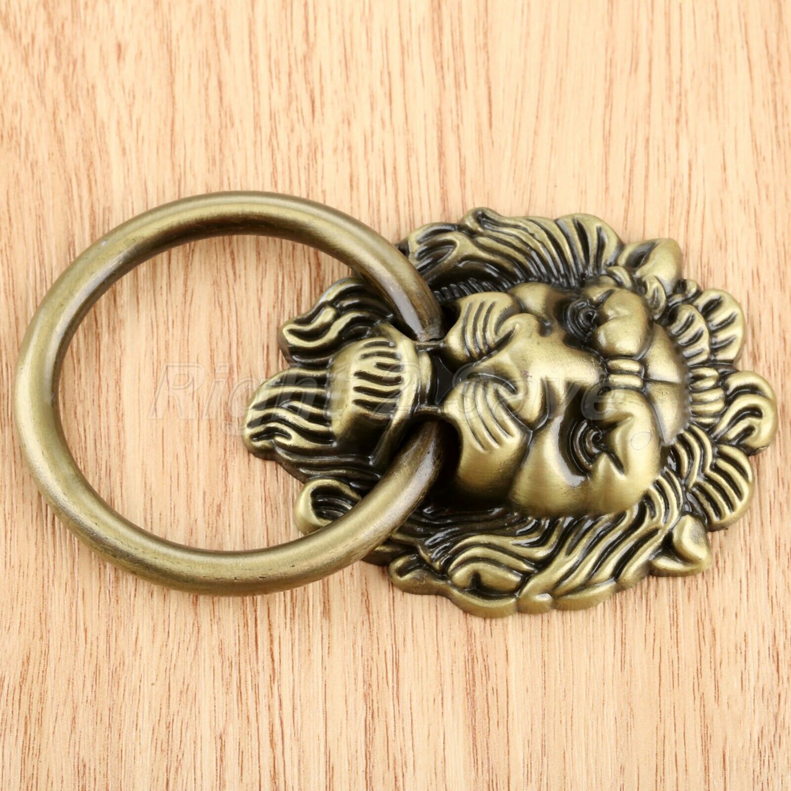 Metal Lion Head Furniture Cabinet Knobs Ring Dresser Drawer Door Pull Handle