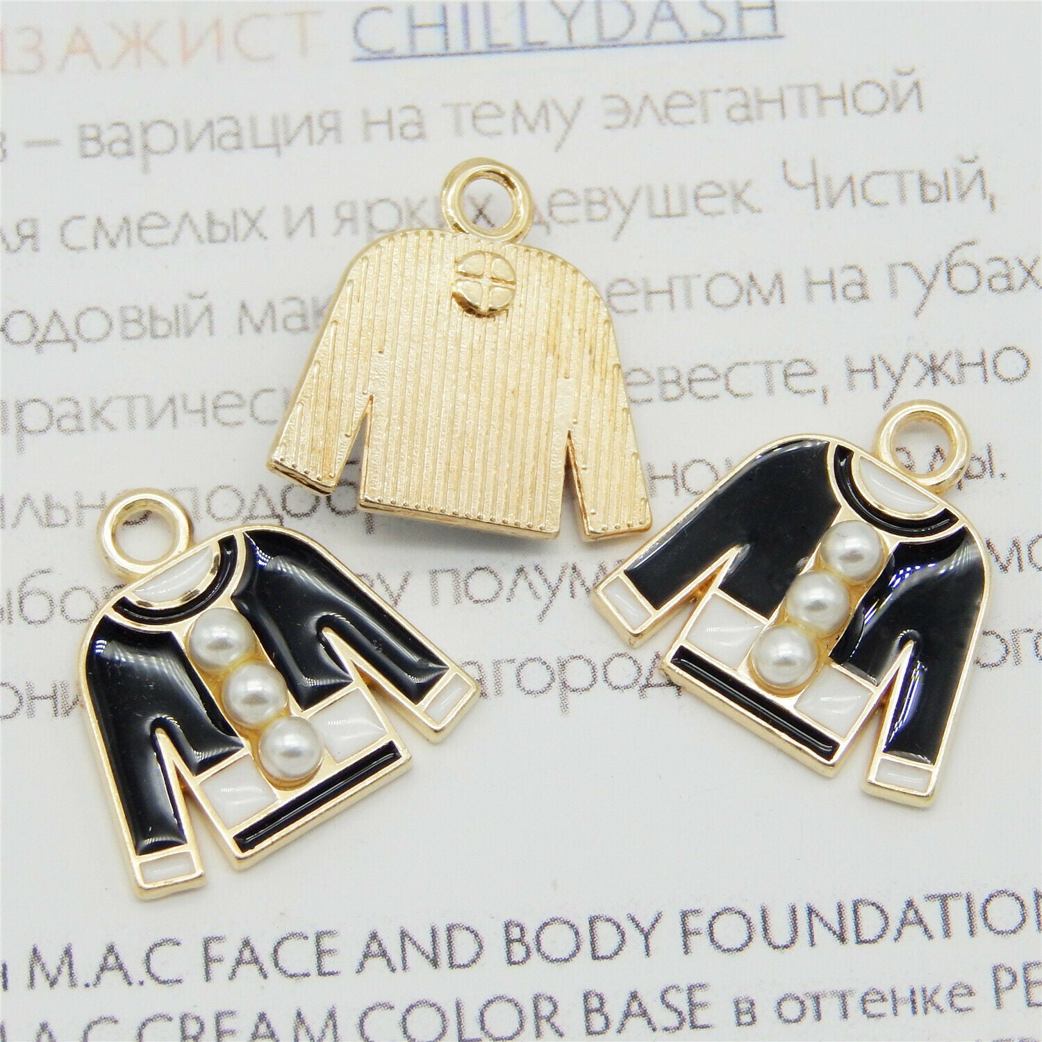 15PCS/Lot Colorful Enamel Costume Clothes Pendant Charms for Bracelet Necklace