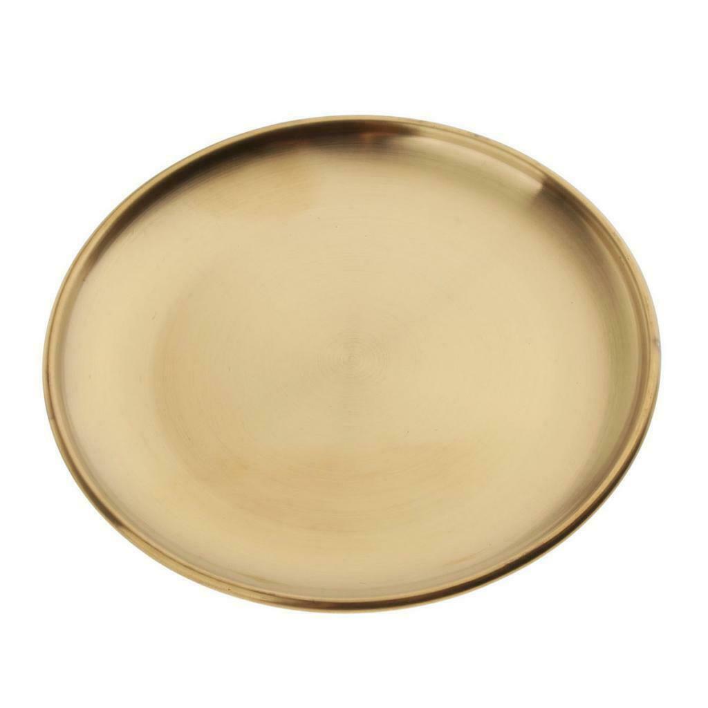 3x Stainless Steel Salad Dessert Dinner Plate Dish Tableware 5.5 Inch in Dia