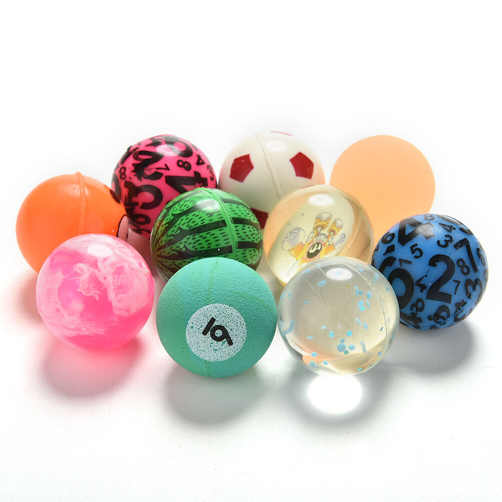 10x Mixed 30mm Bounce Balls Multi-Colored Elastic Juggling Jumping Balls .l8