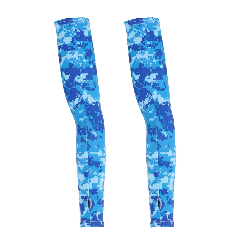 Outdoor Bicycle Ice Sleeve Sun Protection Arm Cuff Cover Warmers Navy blue