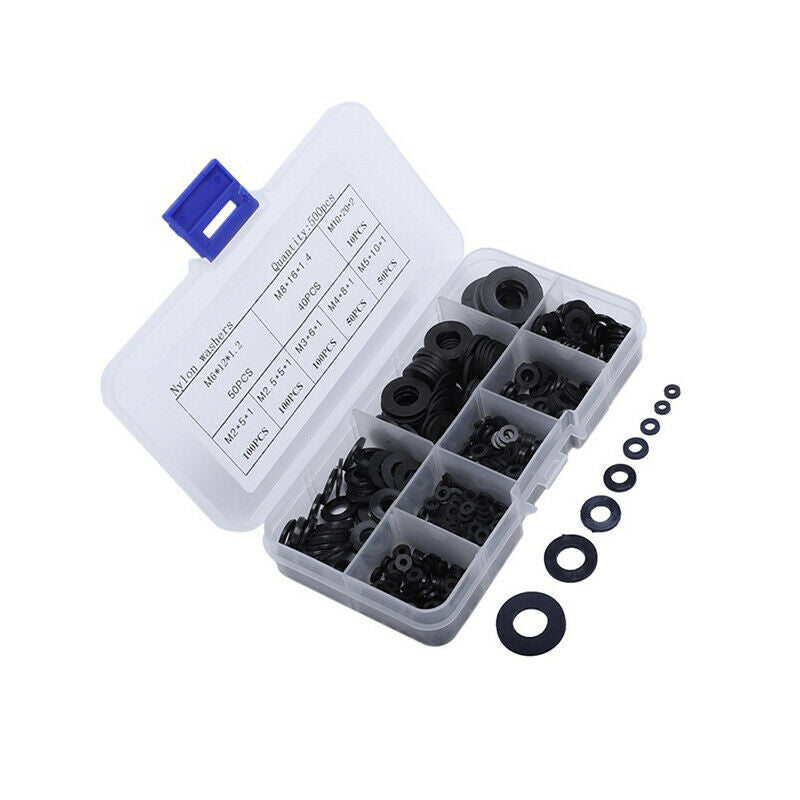 500Pcs M2 M2.5 M3 M4 M5 M6 M8 M10 Plastic Nylon Washer Flat Washer Gasket R SJ