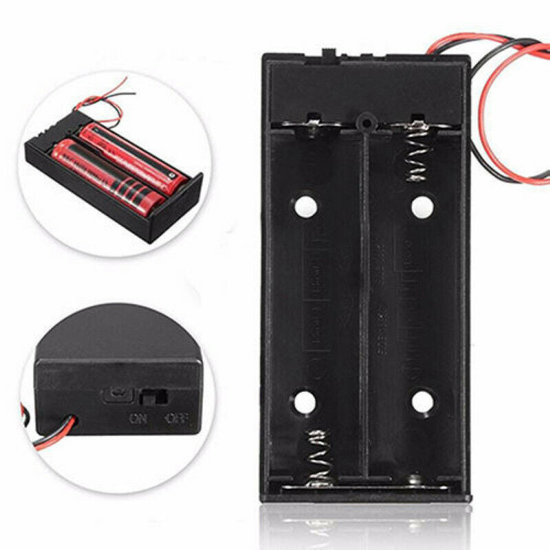 DC Battery Box Case Storage Holder ON/OFF Switch Wire for 2x 18650 3.7V Battery
