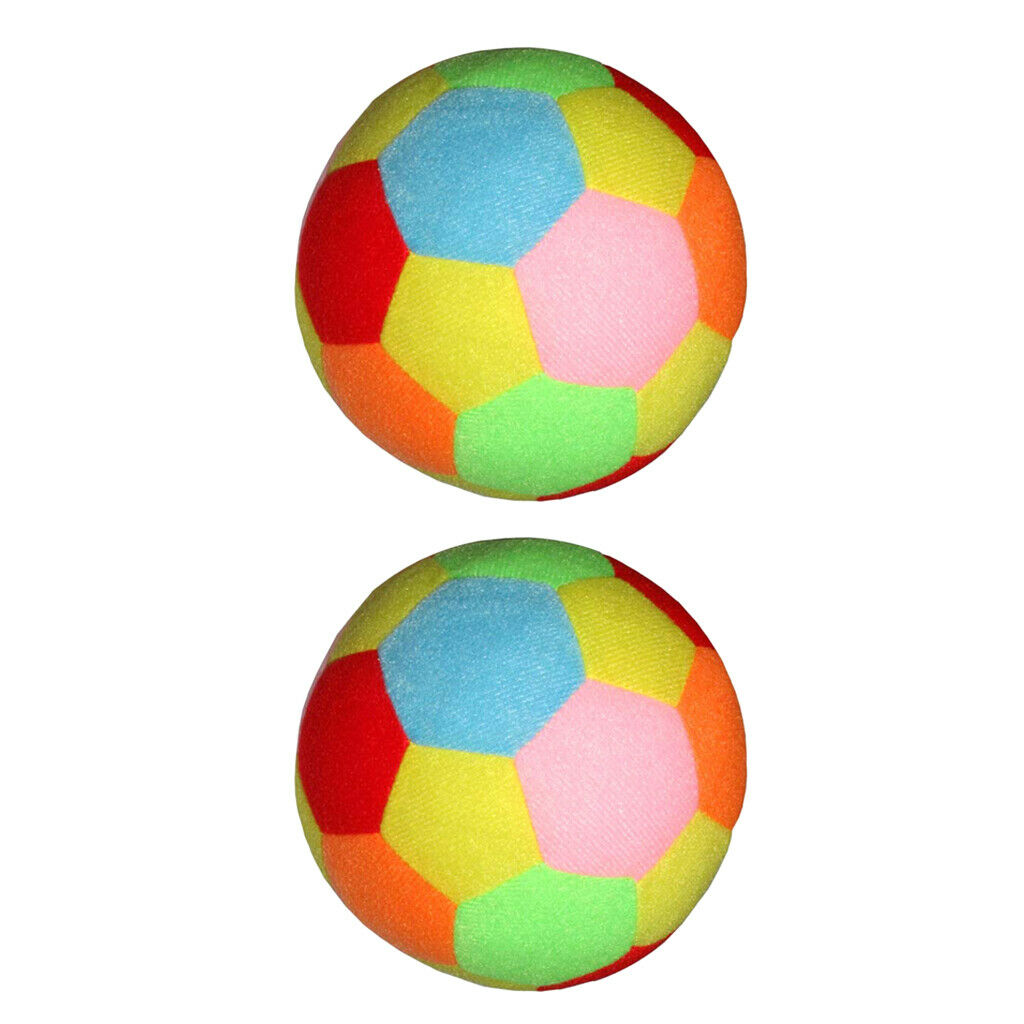 Set of 2 Colorful Football Soft Ball Indoor and Outdoor Soccer Ball Kids Toys