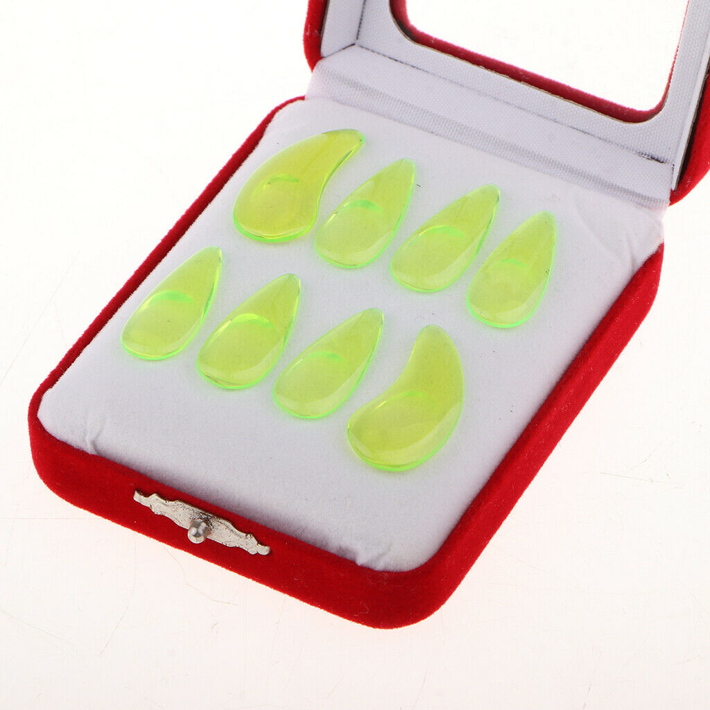 8 pcs Groove Guzheng Finger Picks Fingernails for Kids Children Small Green