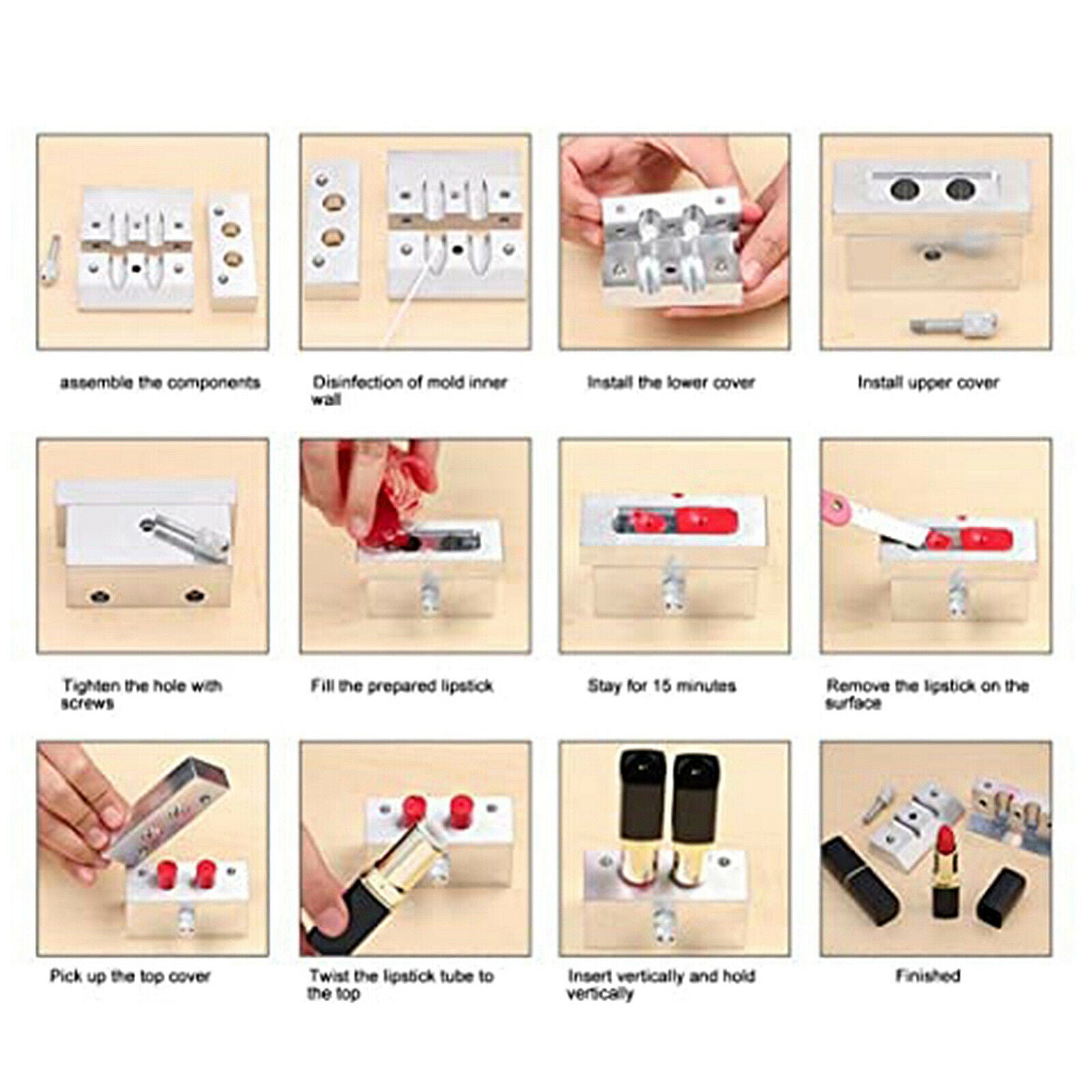 Lipstick Mold Beak Shape Lip Rouge Balm Maker Mould Holder Tool Crafts Kits