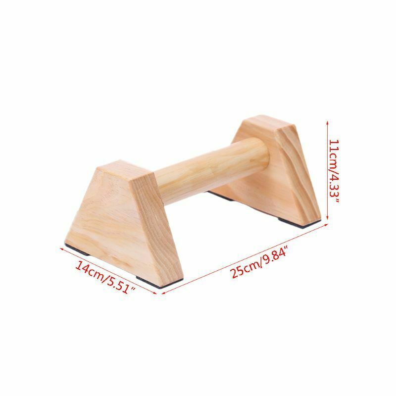 1Pair Wooden Parallettes Gymnastics Calisthenics Handstand Bar Fitness Training
