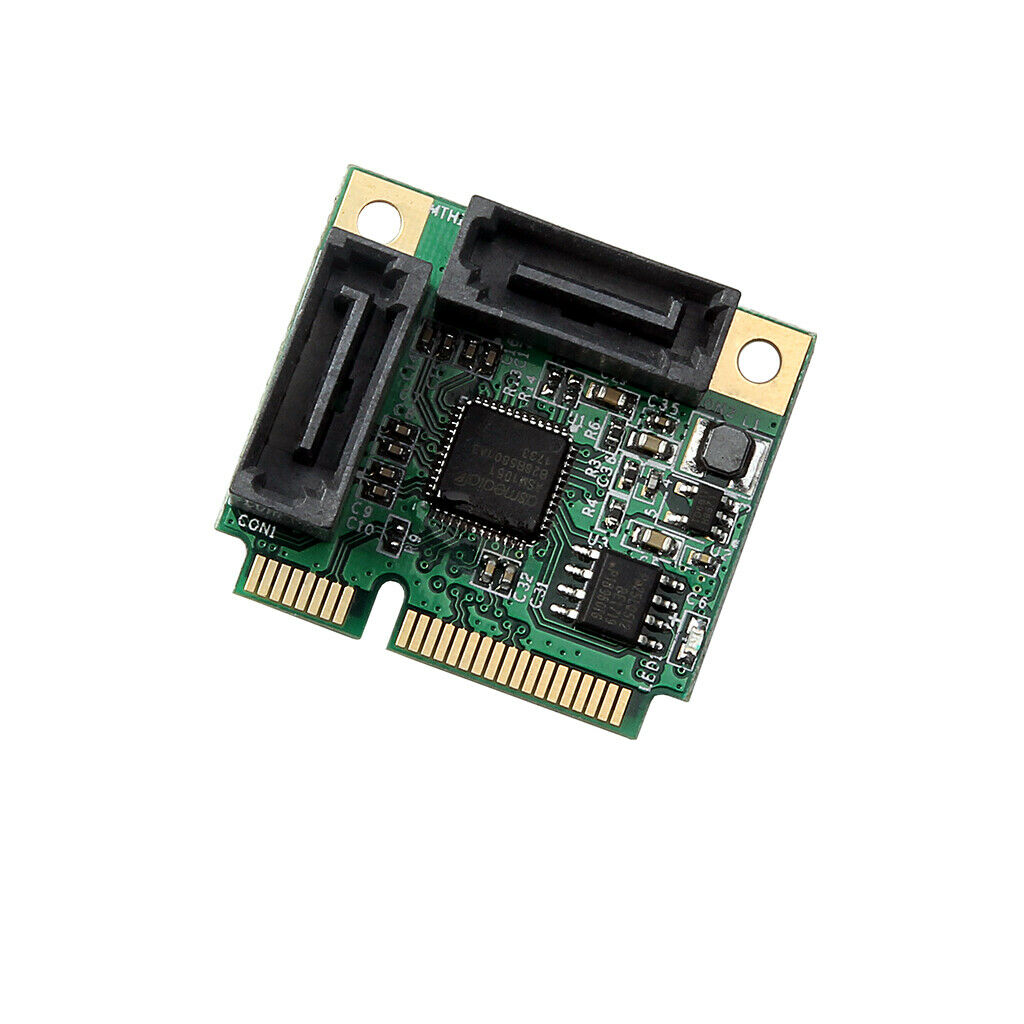 Mini PCI-Express to 2 Ports SATA 3.0 III 6Gb/s Expansion Card Single Chip