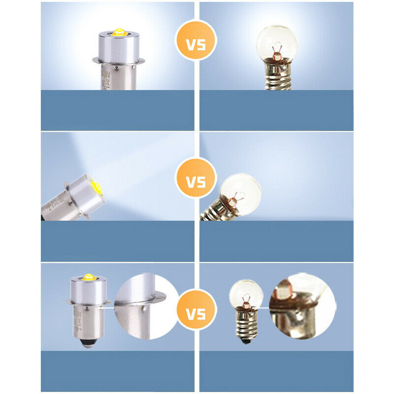 P13.5S 6-24V CREE 3W LED Bulb E10 BA9S for P700 P703 P704 FL1800 Flashlight