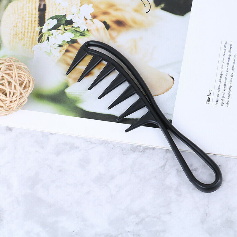 Shark Jumbo Wide Tooth Black Handle Grip Hair Comb Men Hairdressing Teeth Co Tt