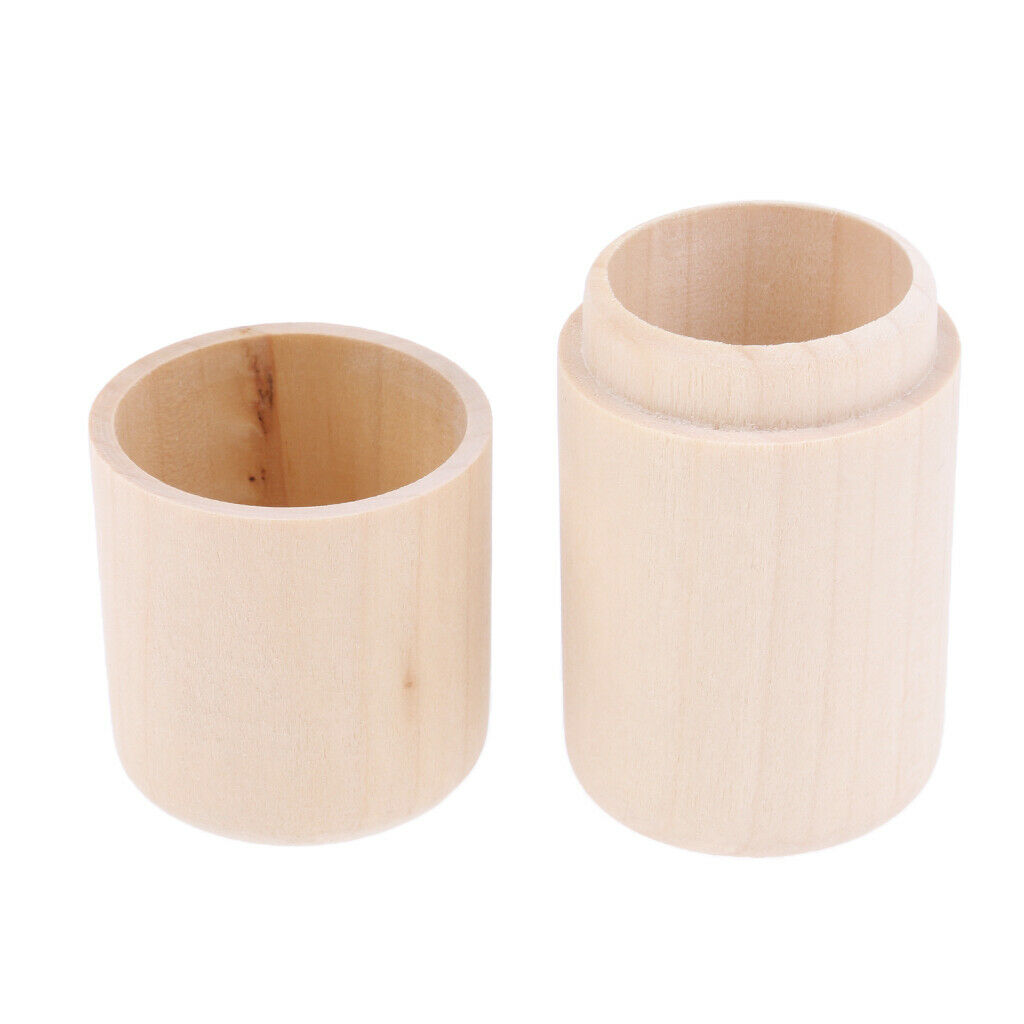2 pack Cylinder Wooden Storage Box 10ml Essential Oil Carry Case Organizer