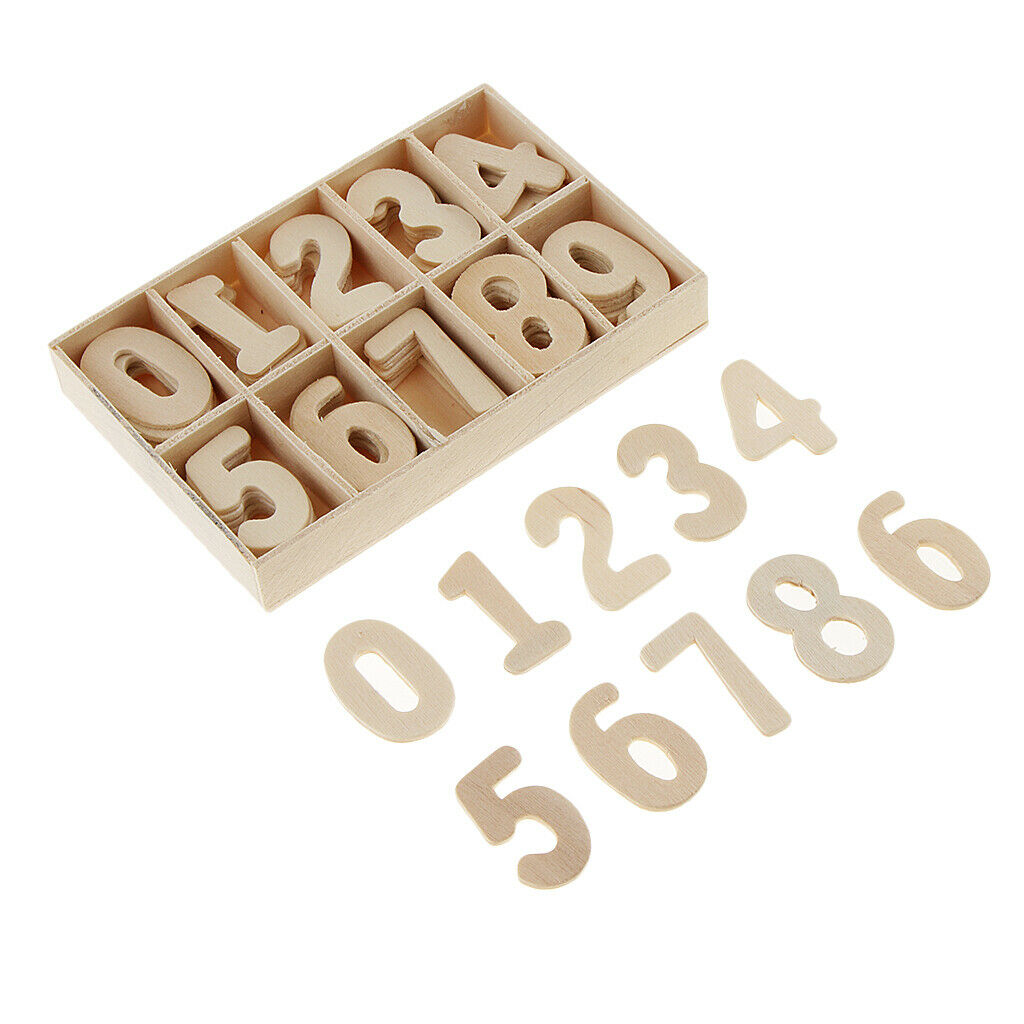 120x 2 trays wooden numbers 0 9 Mix decorations Decoupage Craft Flatbacks