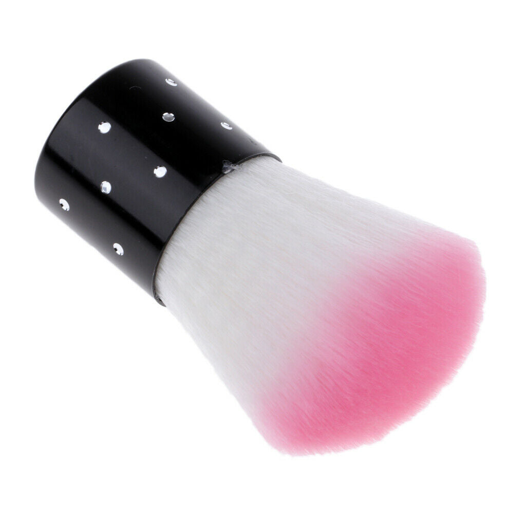 Pink Soft Kabuki Brushes Powder Brush Nail Arts Dust Cleaner Brush for Makeup or