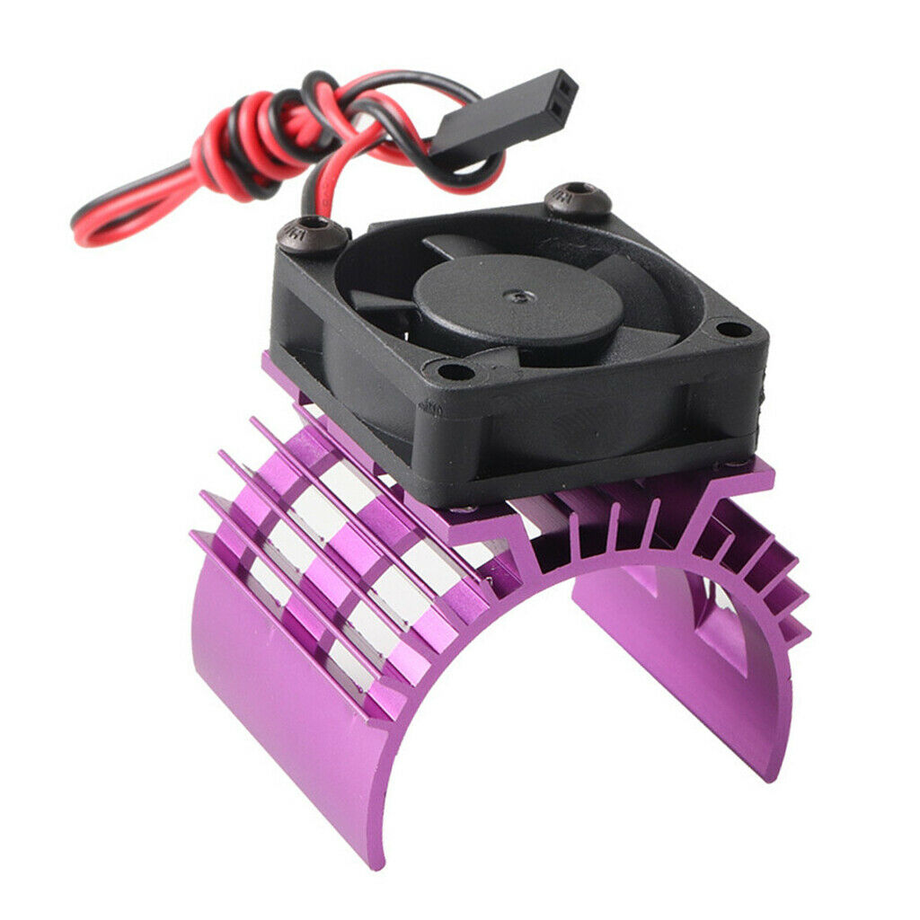 Brushed Brushless 540 550 Motor Heatsink with Fans for 1/10 RC Car Purple