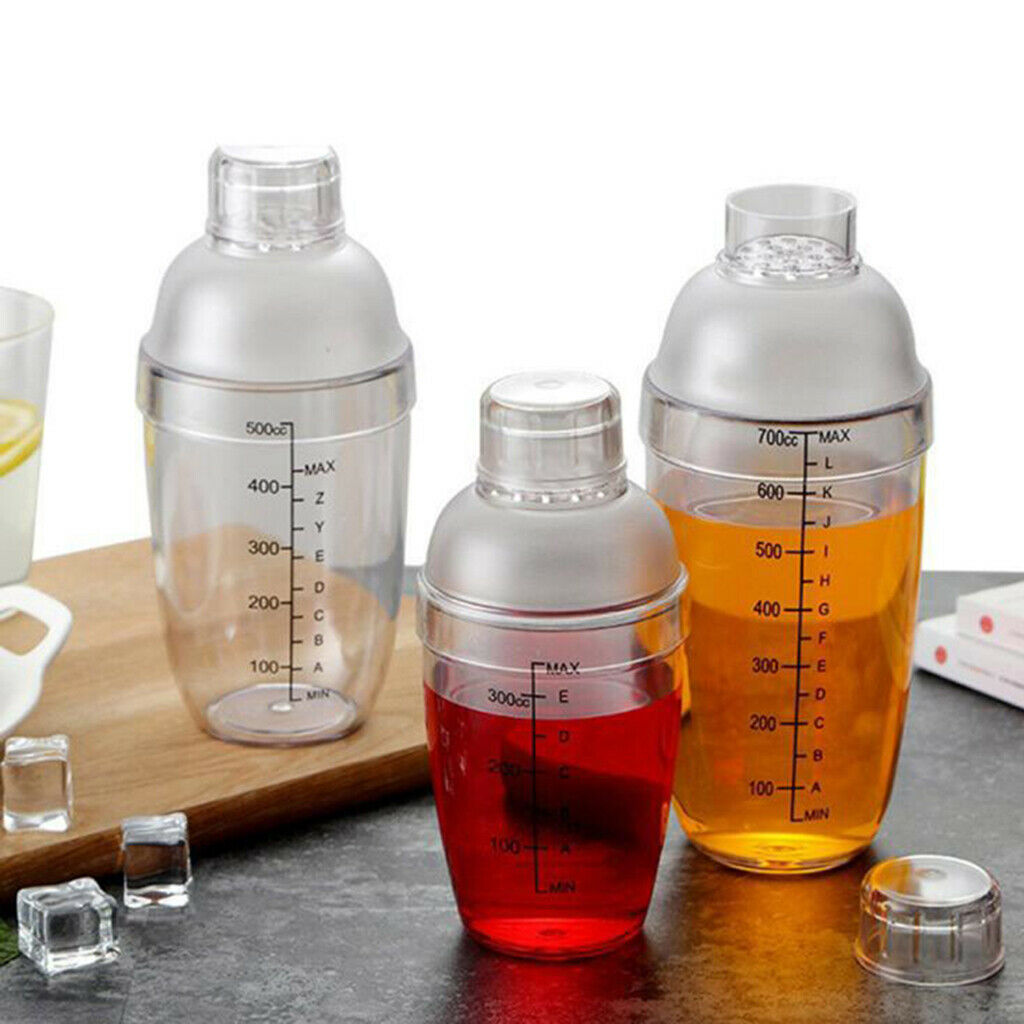 Cocktail Shaker - Clear Matte Bottle Bar Pub Drink Party Supplies 1000cc