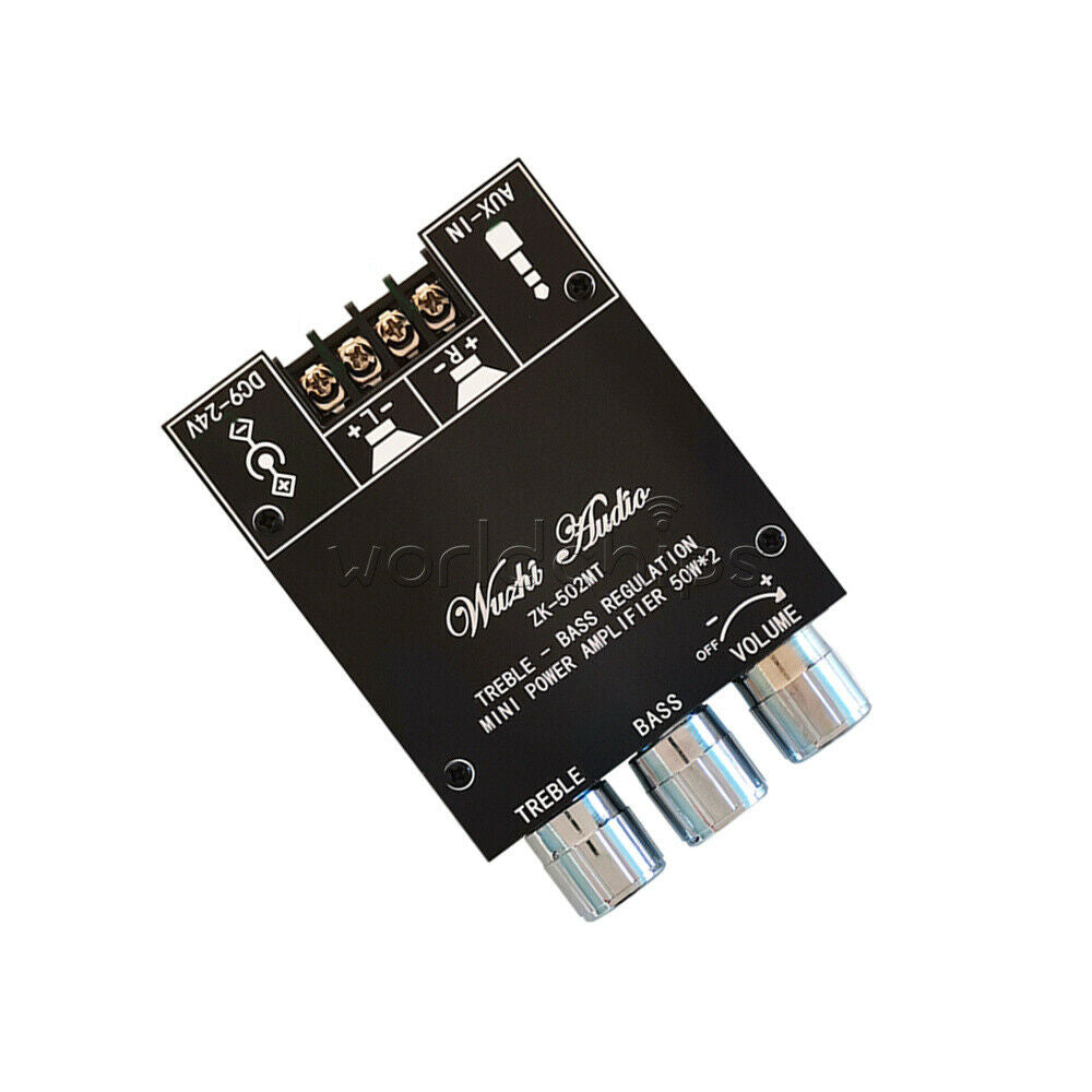 502MT 2*50W Bluetooth 5.0 Amplifier Board Dual Channels High Power Audio Stereo