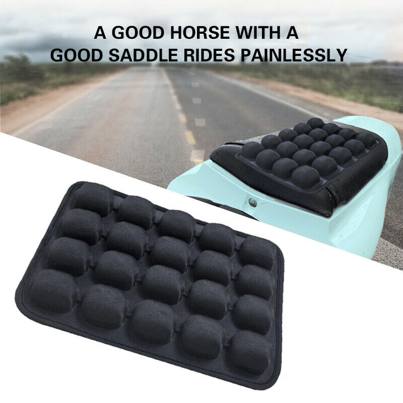 Motorcycle Rear Passenger Seat Inflation Air Cushion Pad Breathable Scooter Mat