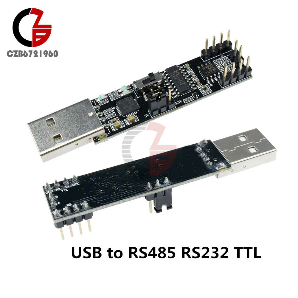 3 in 1 5V 3.3V USB to RS485 RS232 TTL Serial Port Converter Board CP2102 Module