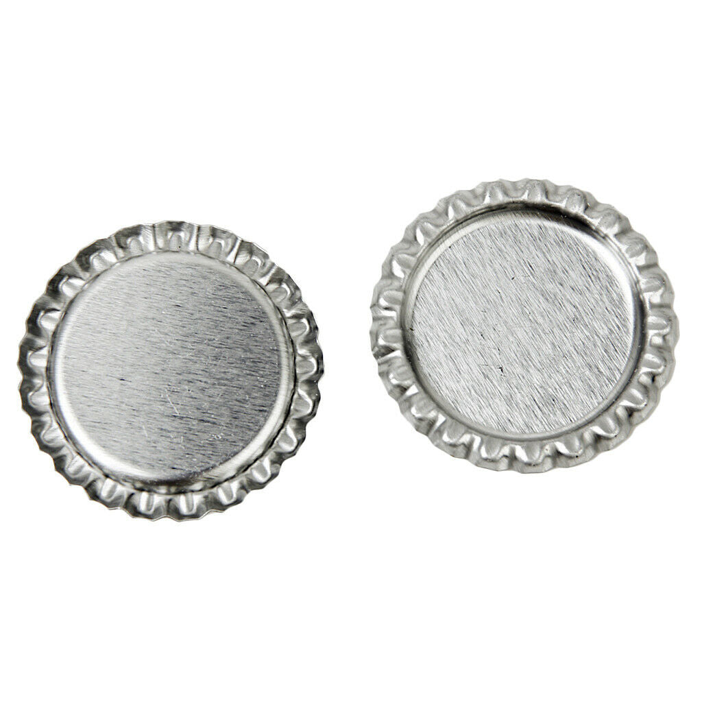 100pcs Flat Flattened Metal Bottle   Jewelry Craft Scrapbook Chrome 1