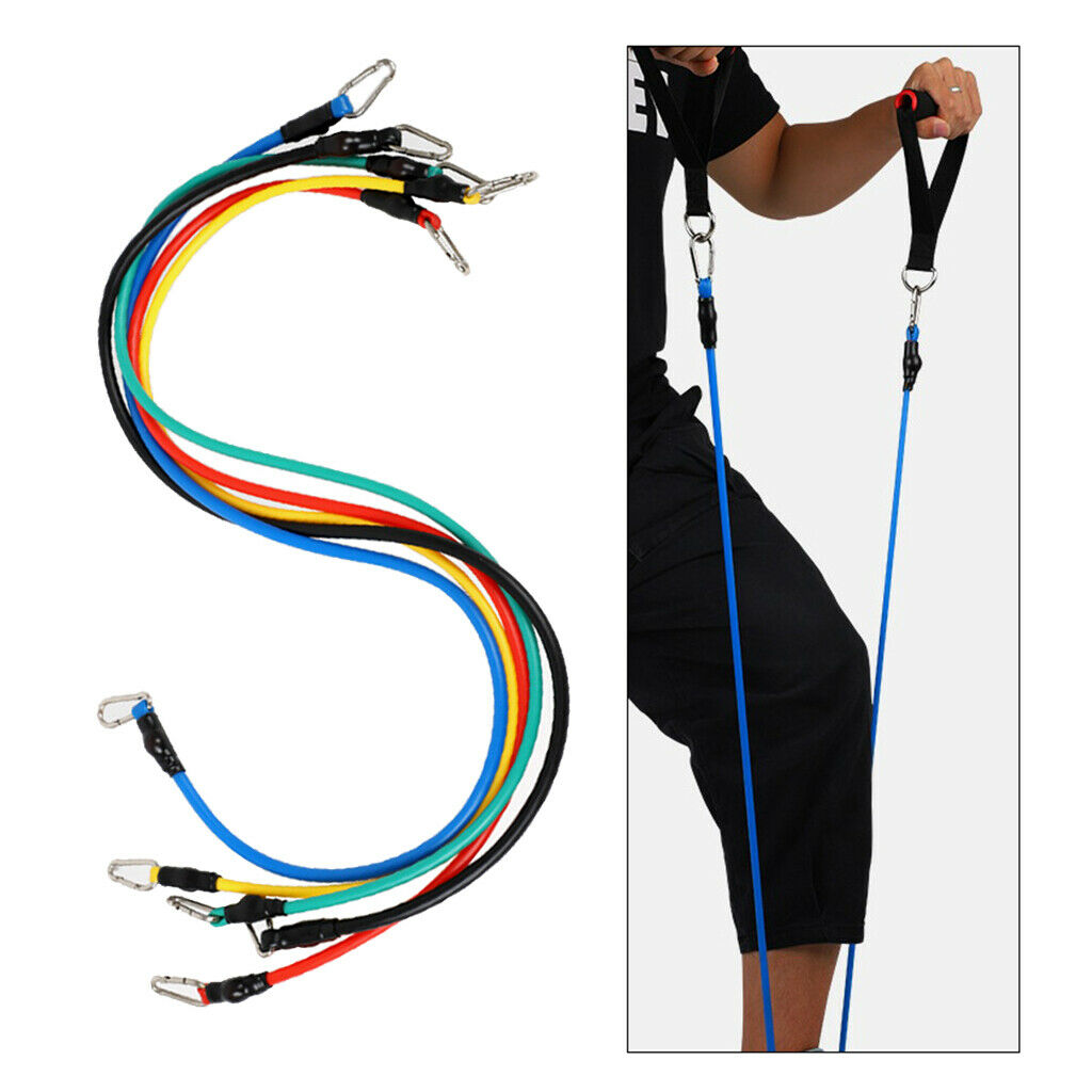 11Pcs TPE Resistance Bands Tube Leg Muscle Builder Training Door Anchor Yoga