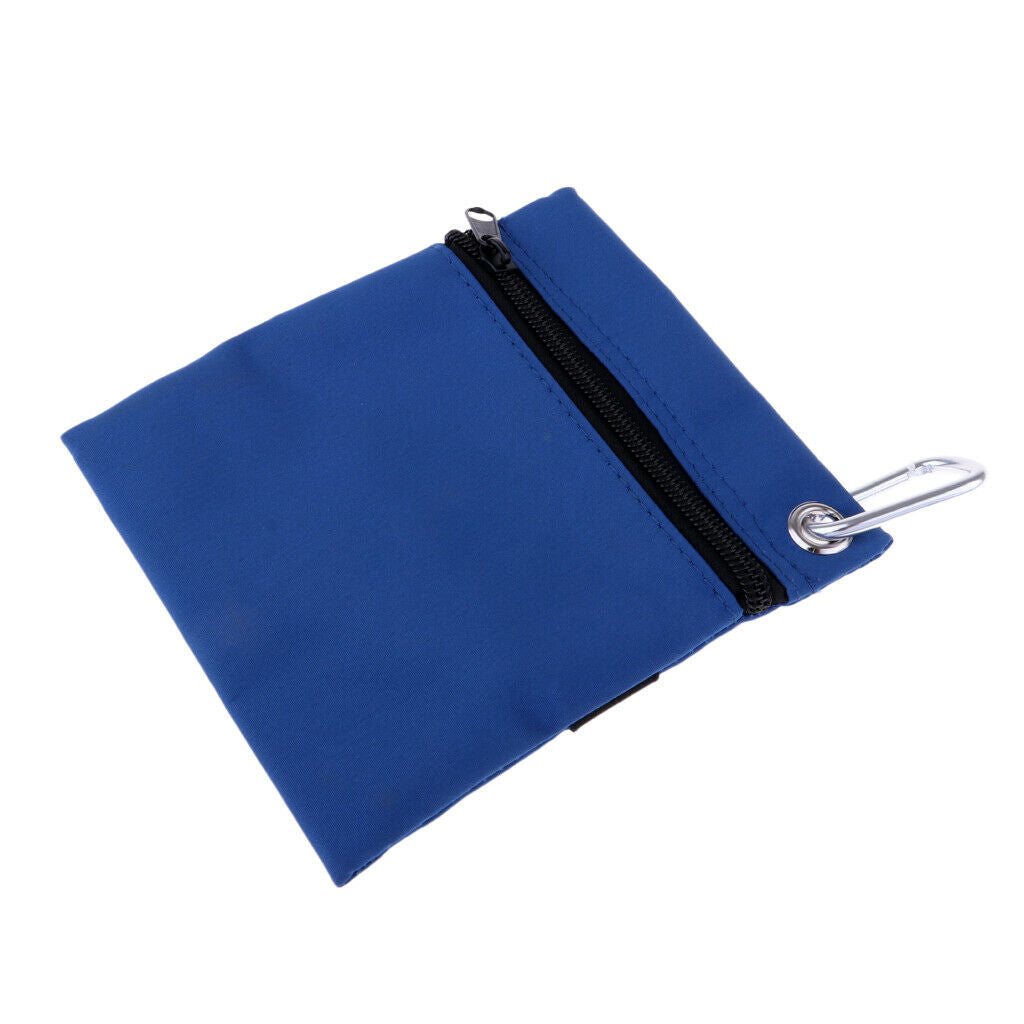 Golf Tee Ball Storage Bag Zippered Holder with Carabiner Golfing Accessories