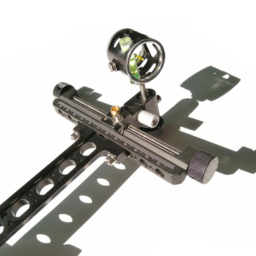 Archery Compound Bow Sight 1 Pin 0.059" Micro Adjust Long Pole Hunting 4X lens