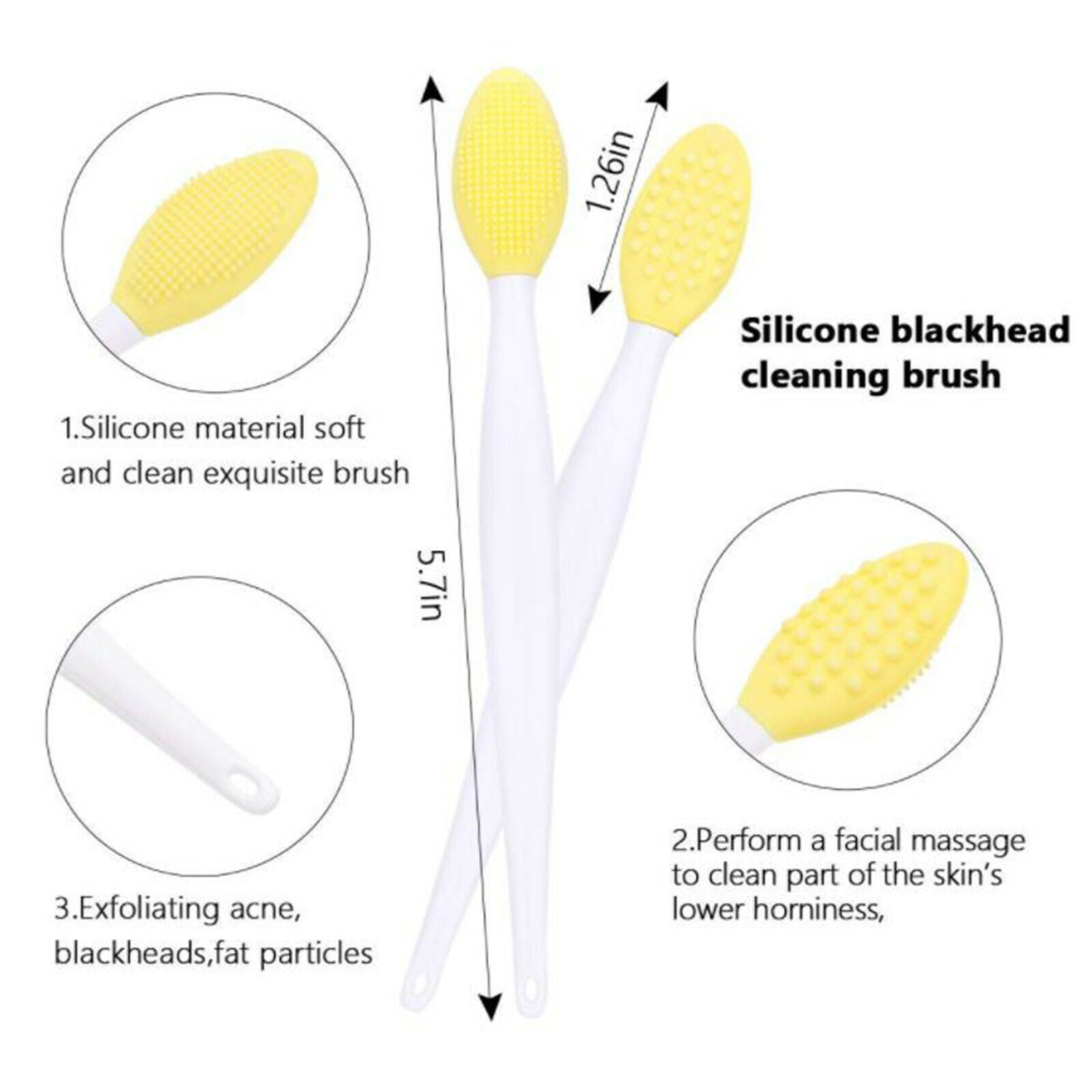 5Pcs Lip Scrub Brush Double-Sided Silicone Exfoliating Lip Brush Exfoliating