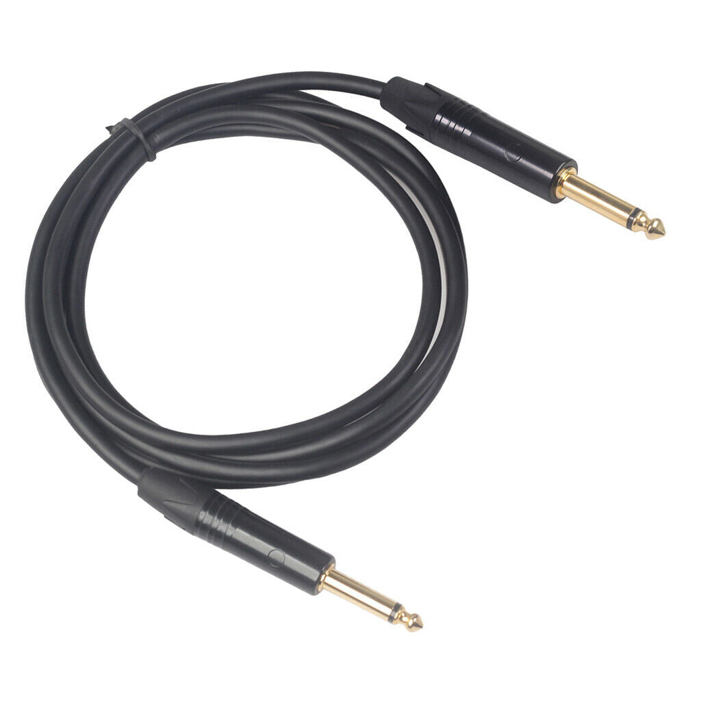 6.35mm (1/4inch) Male to Male Balanced Cable Adapter Connector Black 1.8m
